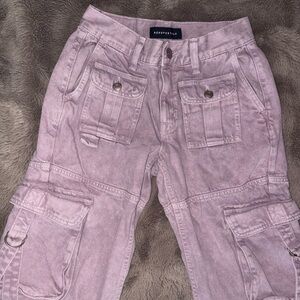 Aeropostale Women's Faded Pink Cargo Boyfriend Jeans